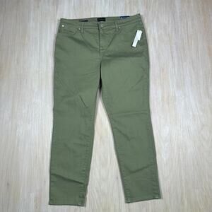 NWT Talbots Olive Green Slim Ankle Jeans Stretch Cotton Classic Casual Pants 12P